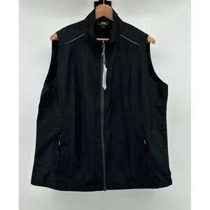 Core 365 Womens 2X Techno Lite Unlined Vest CE703W Black Reflective Zip Work